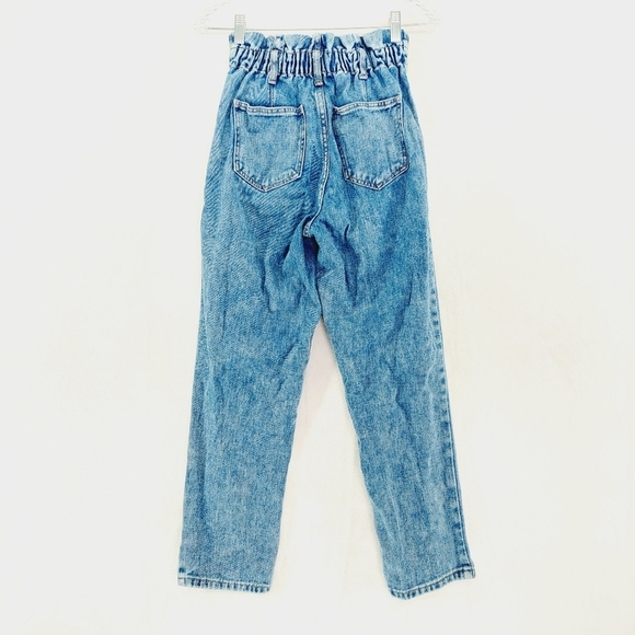 PacSun Blue Cotton Denim Casual Button Elastic Waist Mom Jeans P6251 - Picture 3 of 10